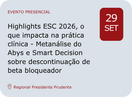 Imagem Highlights ESC 2026, o que impacta na prática clínica - Metanálise do Abys e Smart Decision sobre descontinuação de beta bloqueador